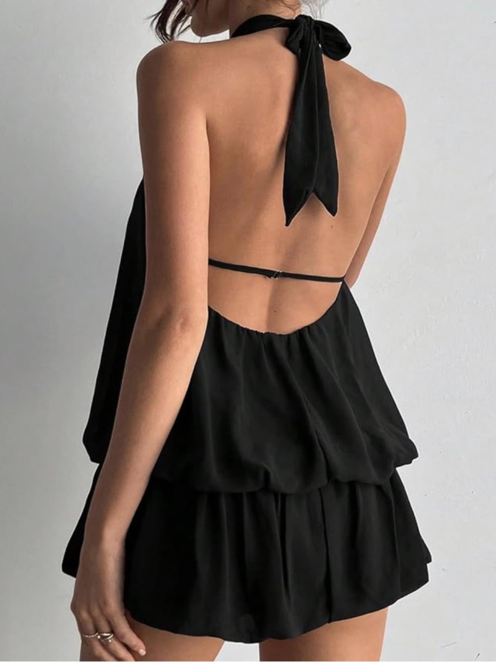 Black Halter Dress - Picture 2 of 6
